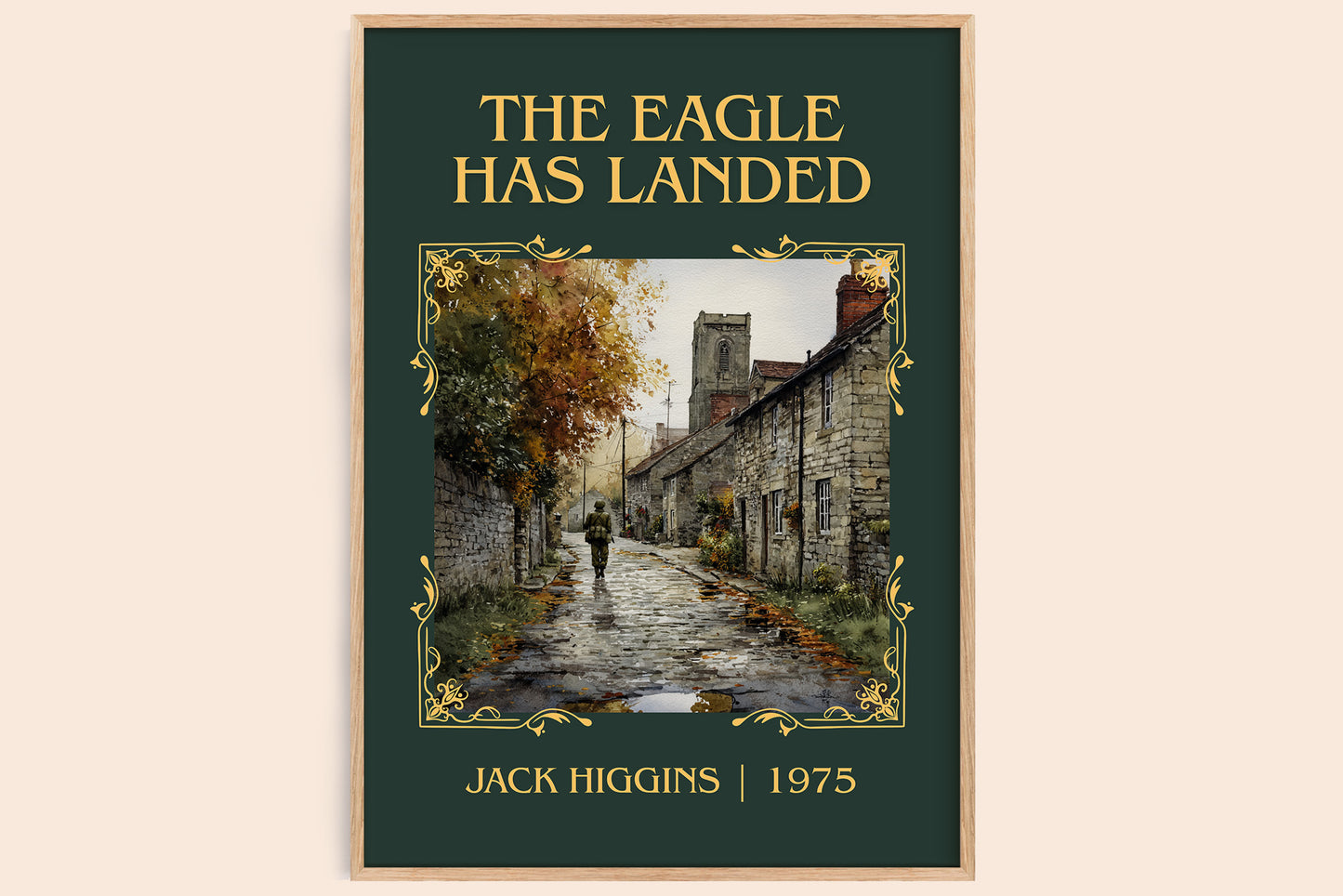 The Eagle Has Landed classic book art book poster by Jack Higgins – framed literary art print