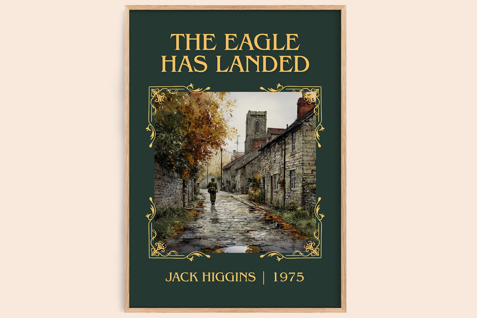 The Eagle Has Landed classic book art book poster by Jack Higgins – framed literary art print
