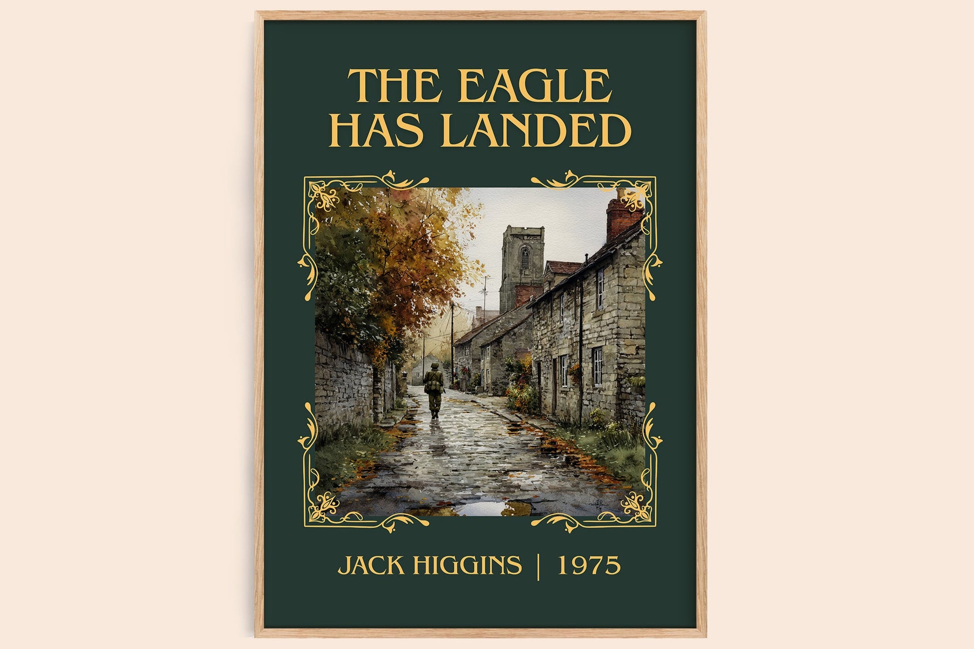 The Eagle Has Landed classic book art book poster by Jack Higgins – framed literary art print