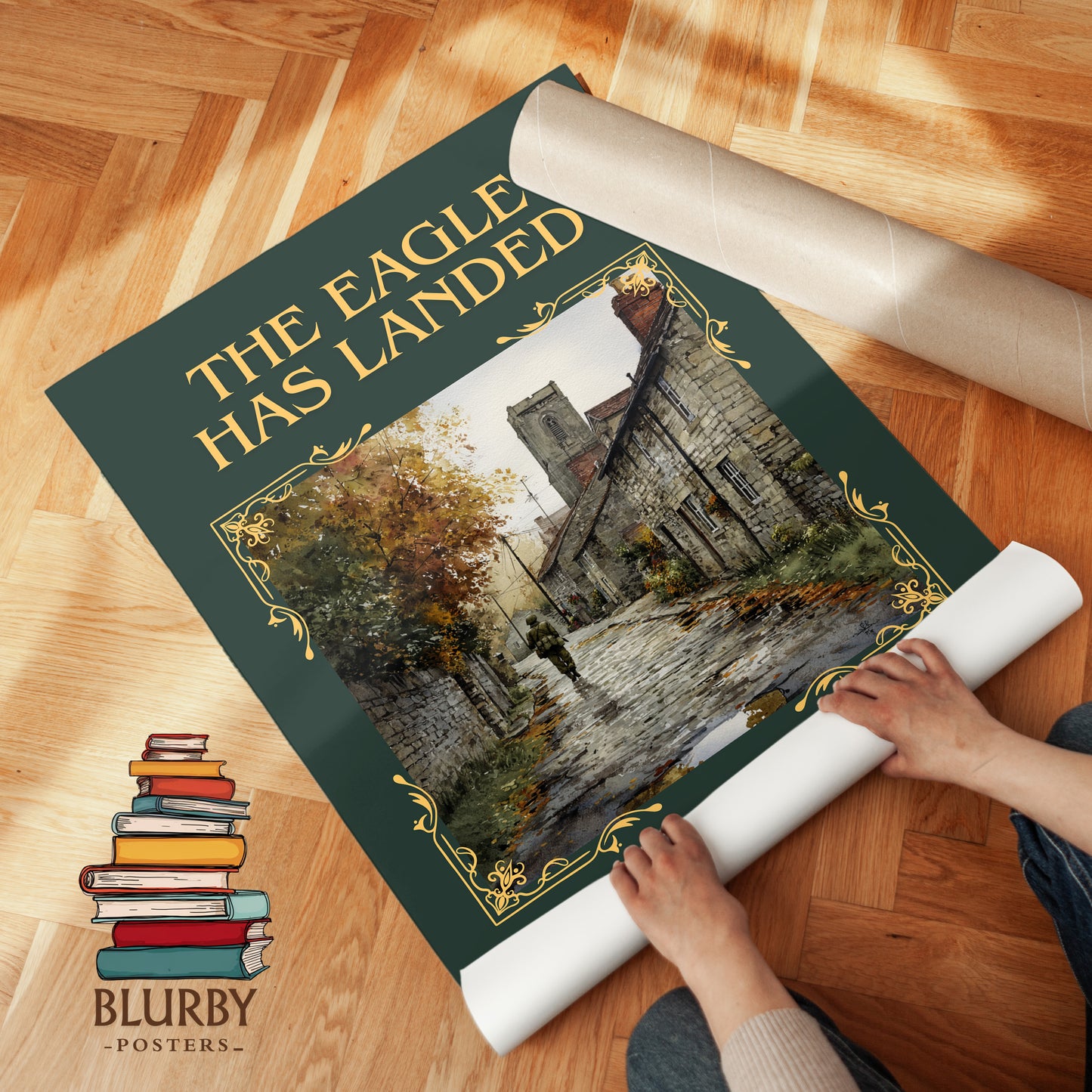The Eagle Has Landed classic book art print on bookshelf – Jack Higgins fan gift