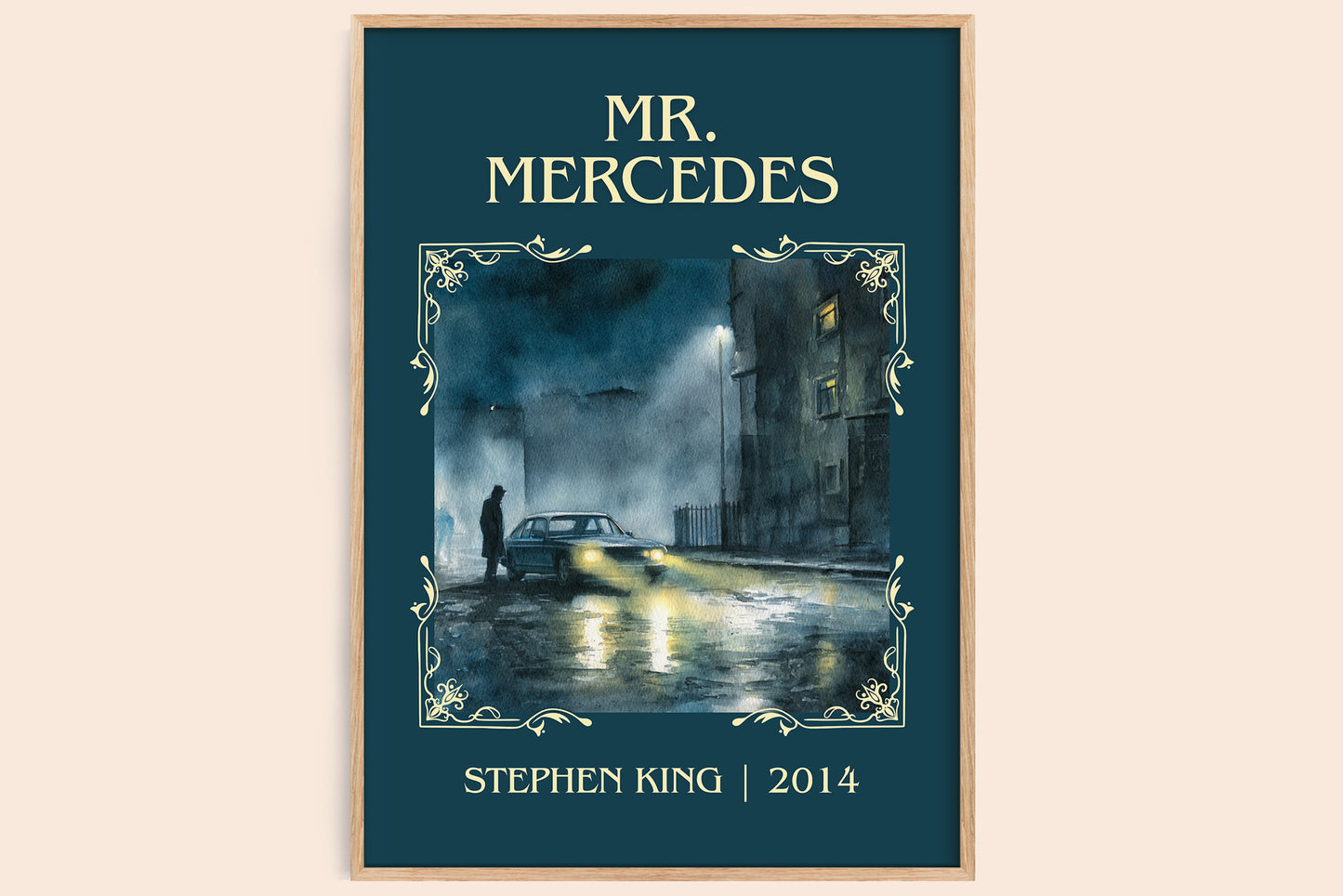 Mr. Mercedes classic book art book poster by Stephen King – framed literary art print
