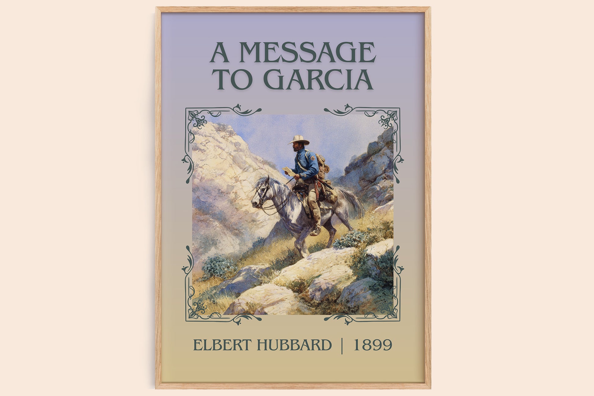 A Message to Garcia classic book art book poster by Elbert Hubbard – framed literary art print