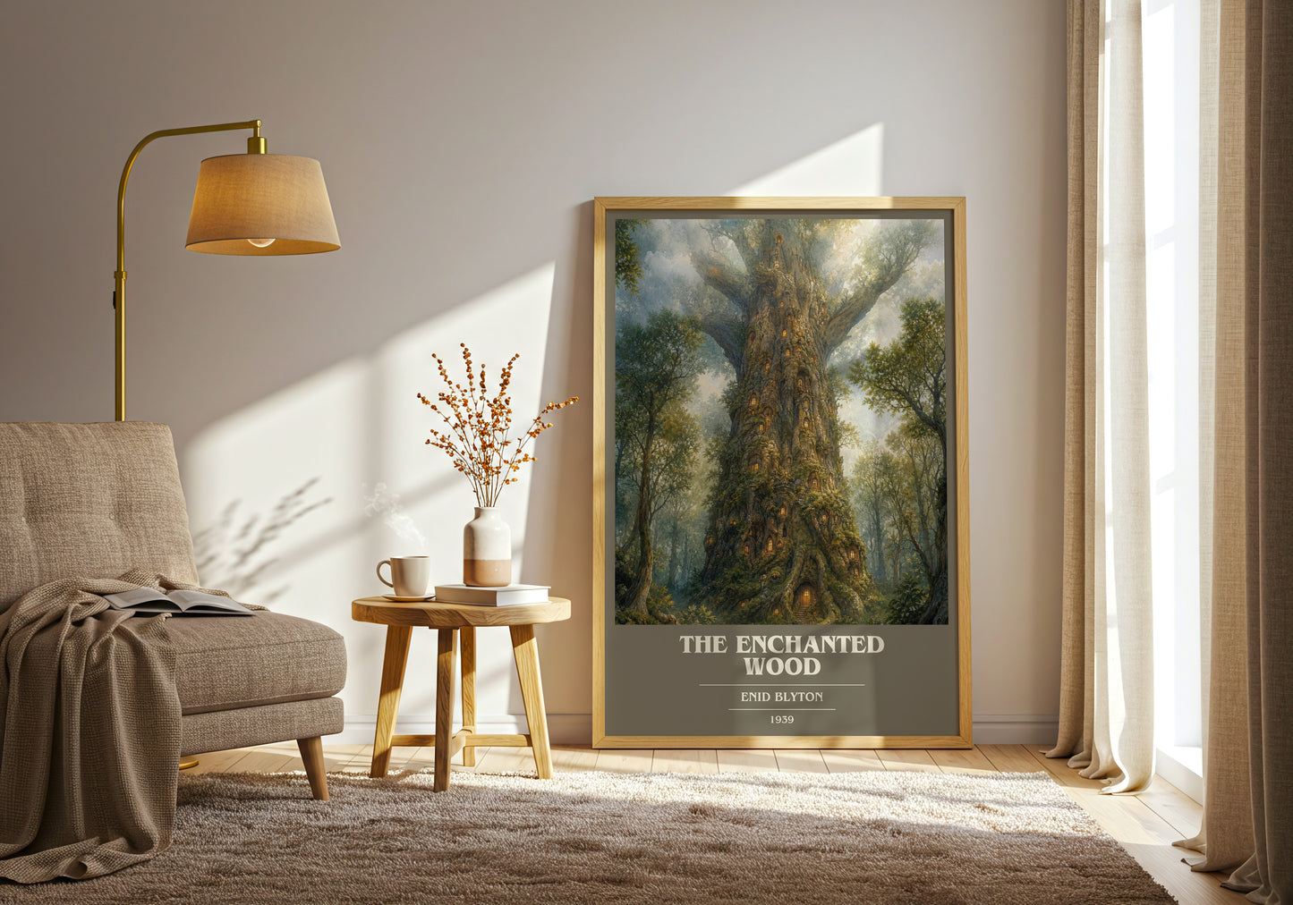 The Enchanted Wood book cover print on bookshelf – Enid Blyton fan gift