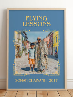 Flying Lessons Classic Book Art Print by Soman Chainani – framed print leaning on a wooden floor