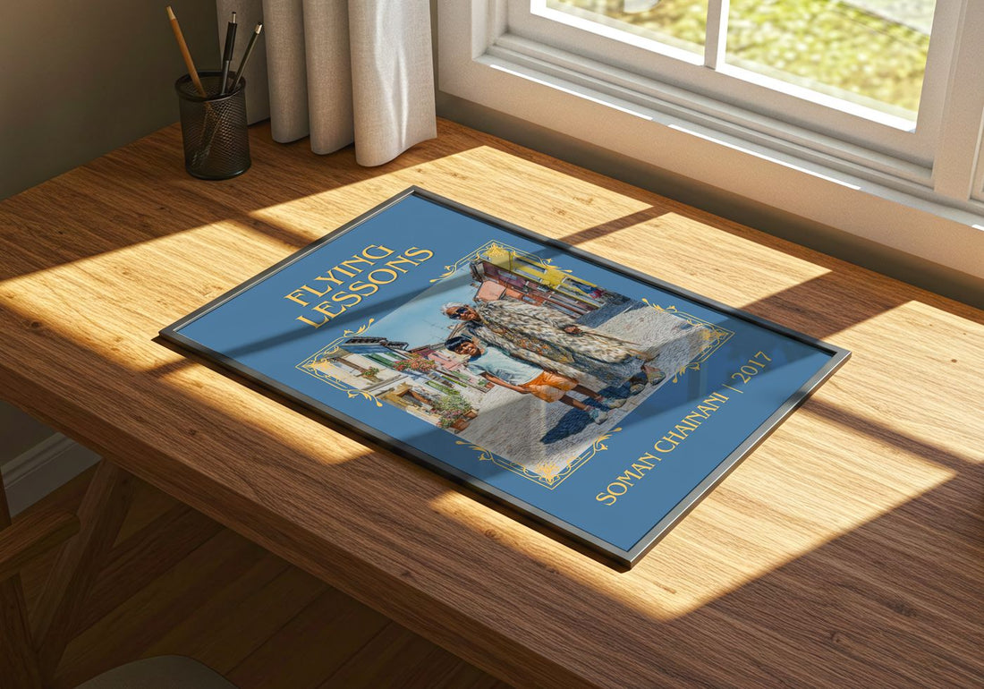 Flying Lessons Classic Book Art Print by Soman Chainani – print on a sunlit desk