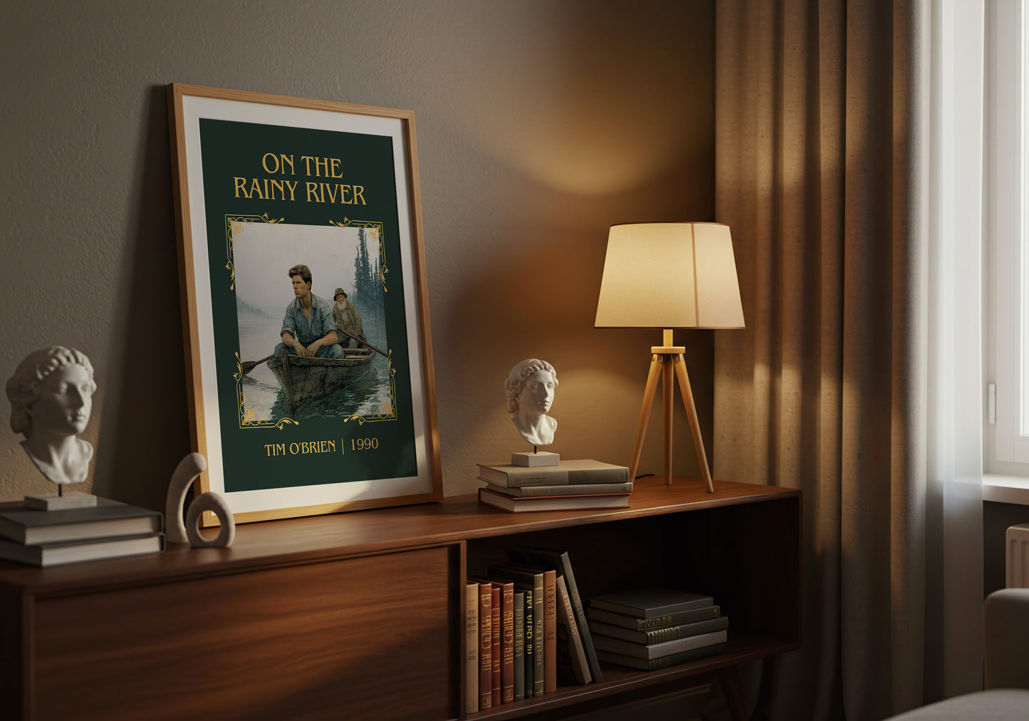 On The Rainy River classic book art book poster framed on wall – non fiction wall art