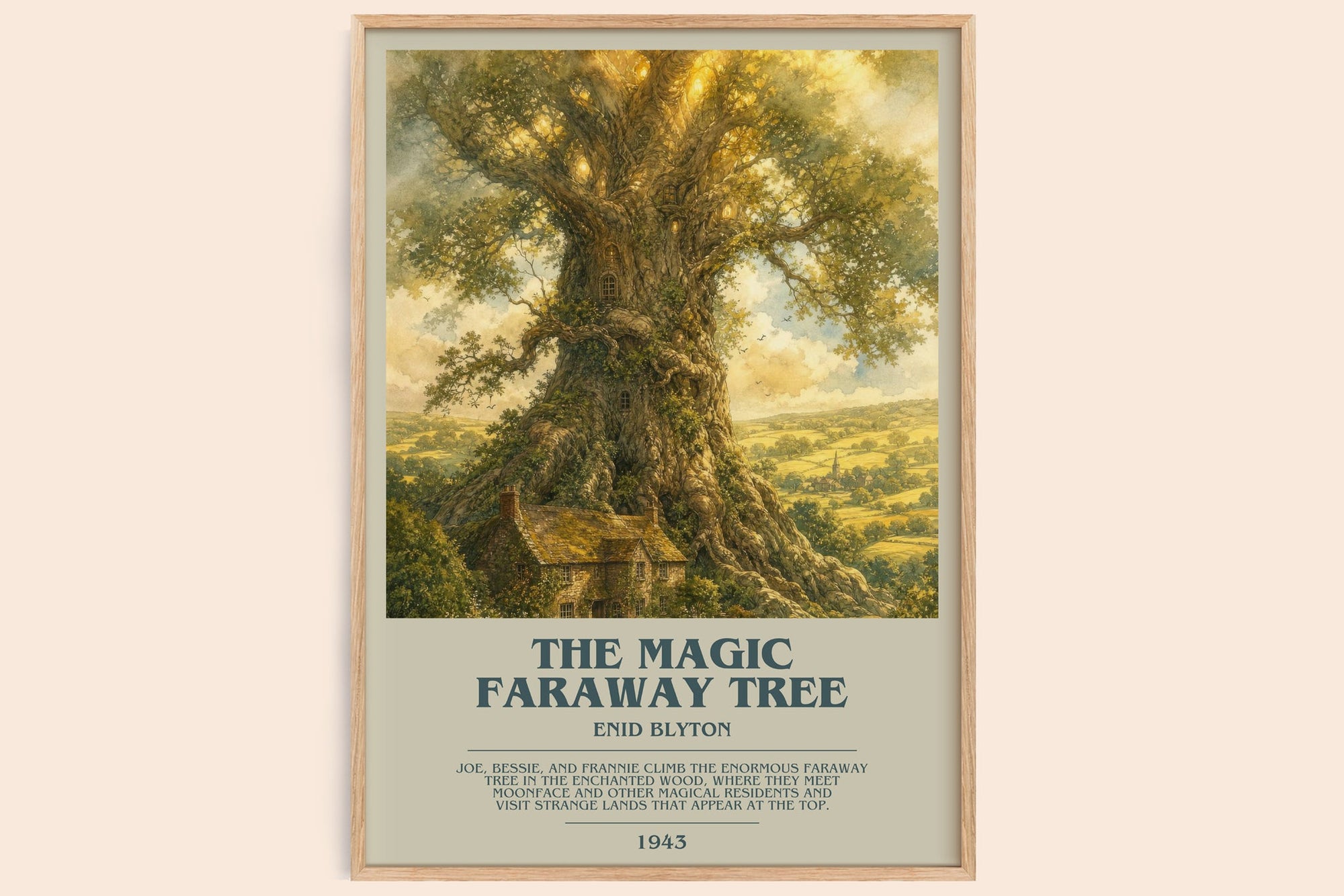 The Magic Faraway Tree bookish book poster by Enid Blyton – framed literary art print