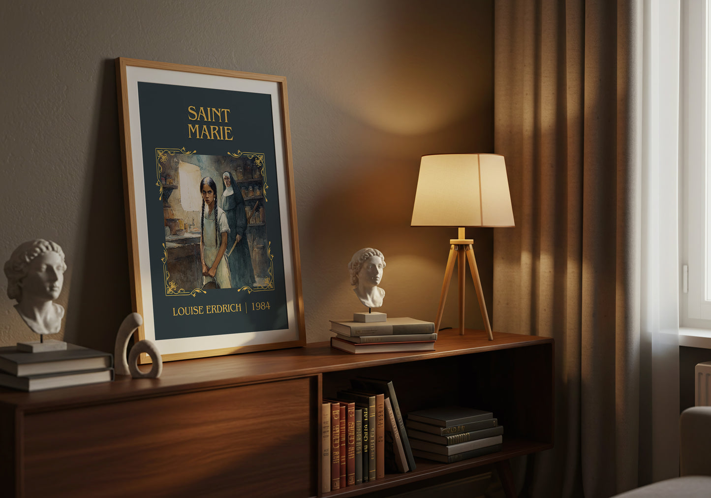 Saint Marie classic book art book poster framed on wall – literary fiction wall art
