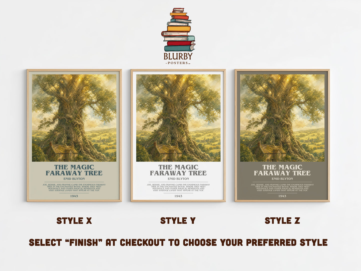 The Magic Faraway Tree bookish print in frame leaning in hallway – childrens wall art