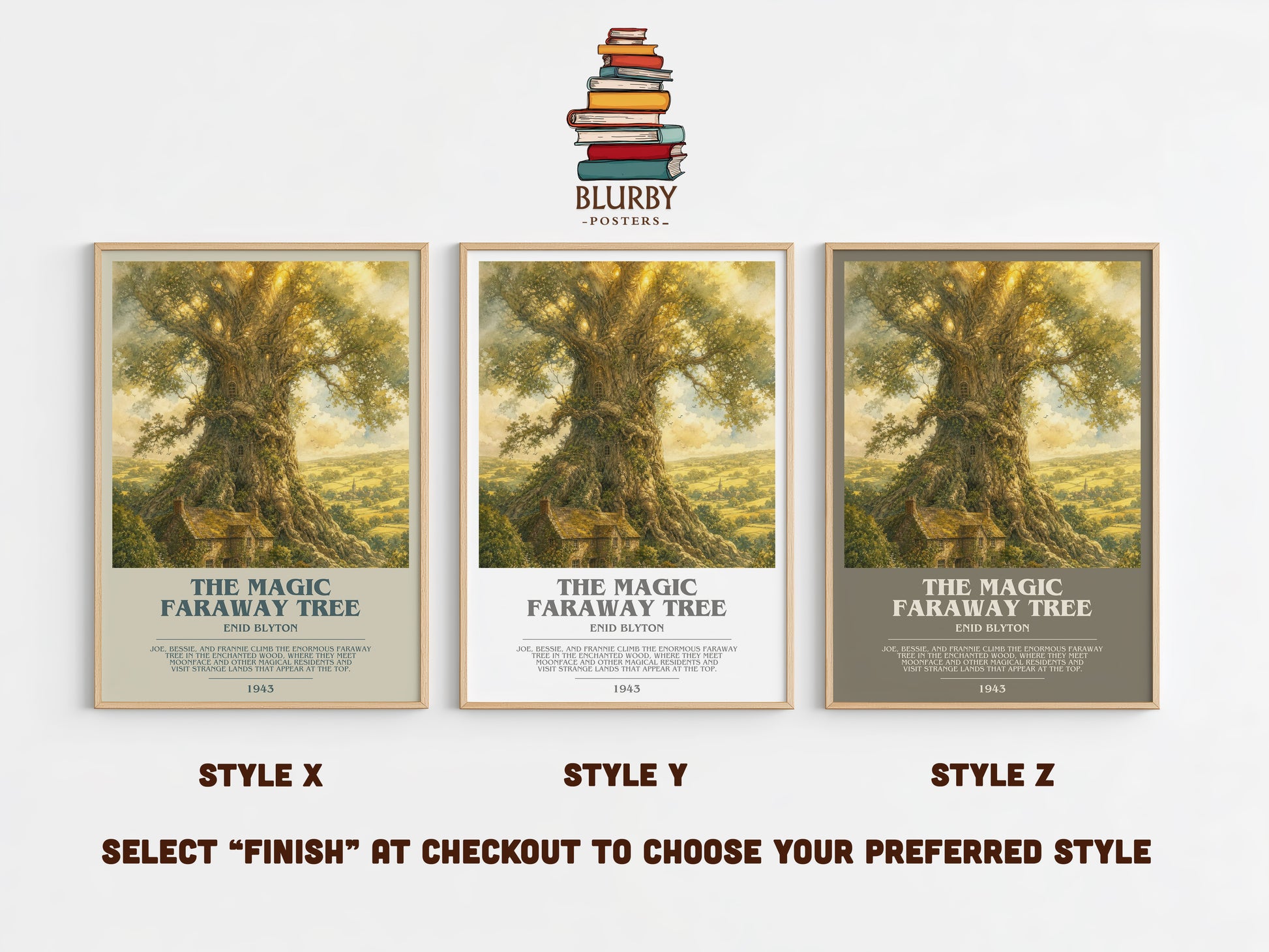 The Magic Faraway Tree bookish print in frame leaning in hallway – childrens wall art