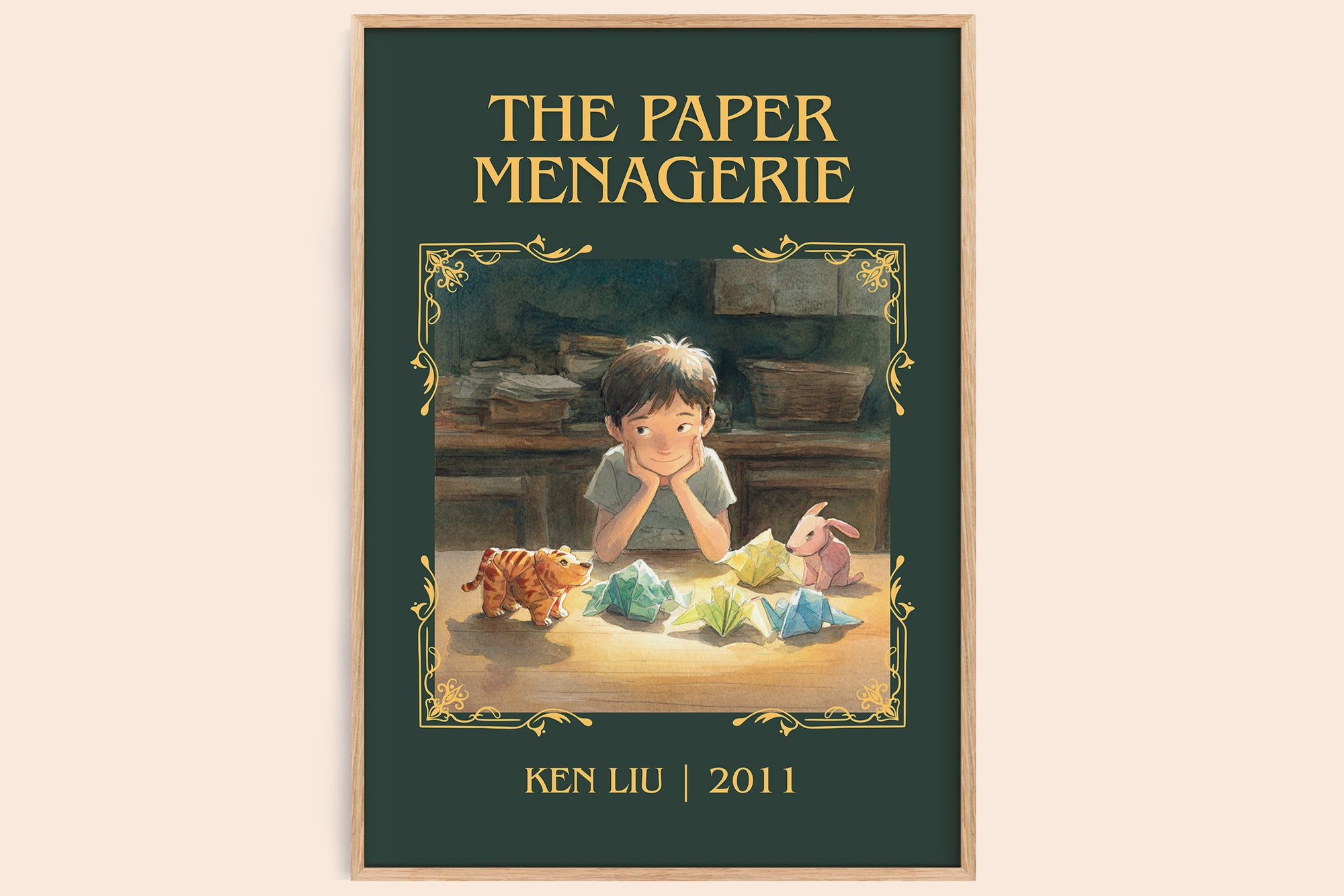 The Paper Menagerie classic book art book poster by Ken Liu – framed literary art print