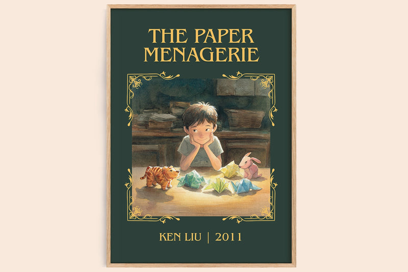 The Paper Menagerie classic book art book poster by Ken Liu – framed literary art print