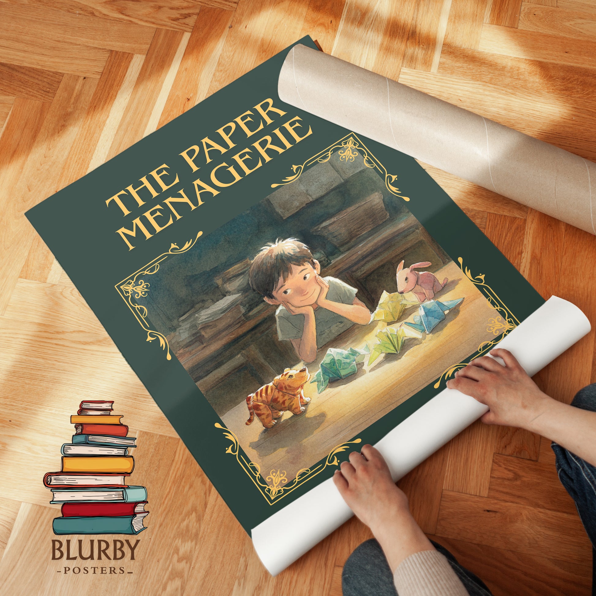 The Paper Menagerie classic book art print on bookshelf – Ken Liu fan gift