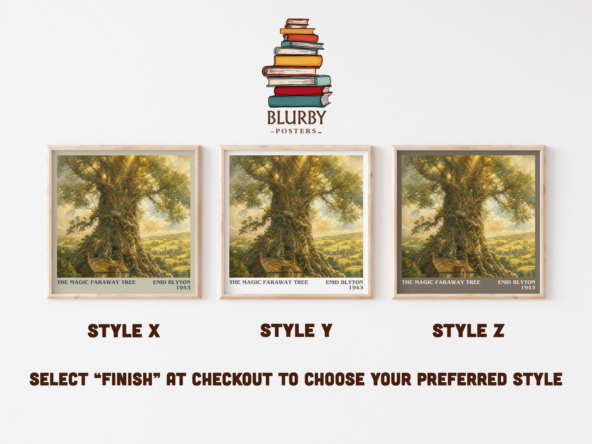 The Magic Faraway Tree literary print in frame leaning in hallway – childrens wall art