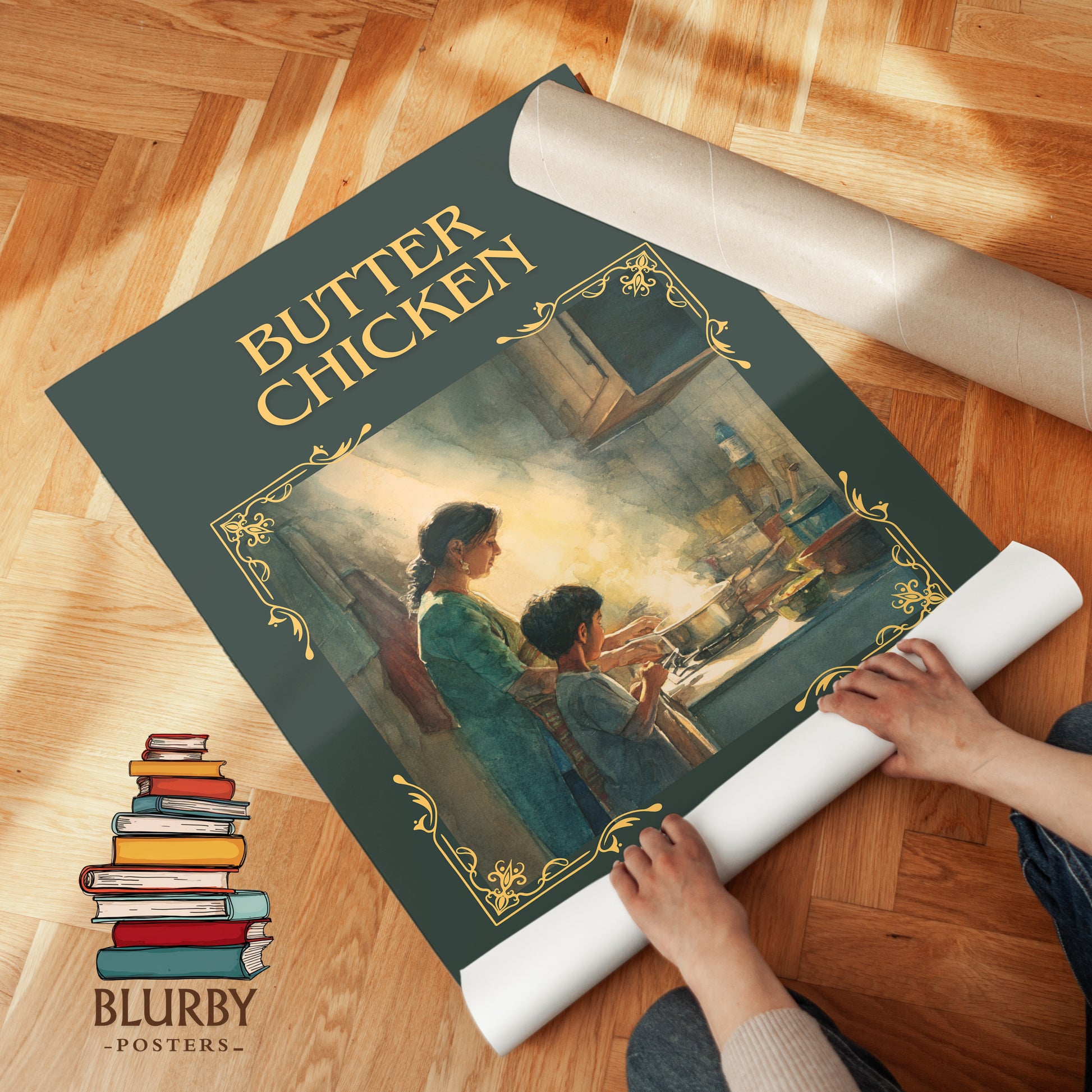 Butter Chicken classic book art print on bookshelf – Anosh Irani fan gift
