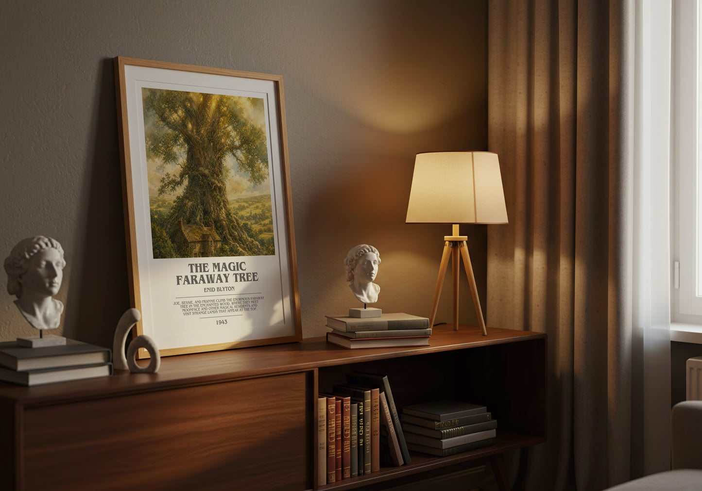 The Magic Faraway Tree bookish book poster framed on wall – childrens wall art