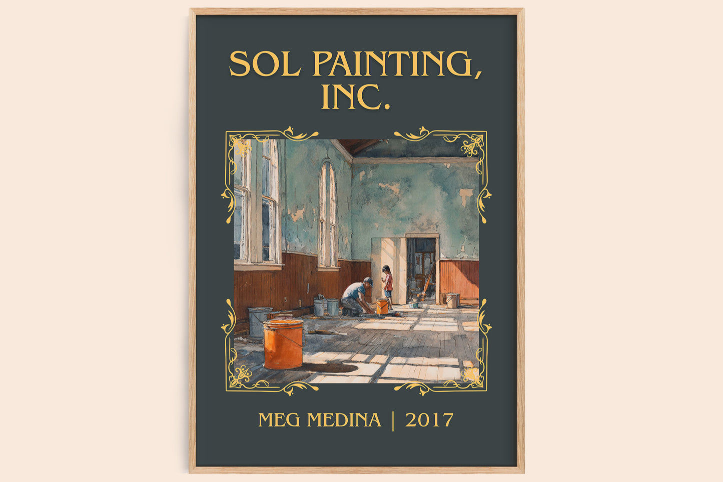 Sol Painting, Inc classic book art book poster by Meg Madina – framed literary art print