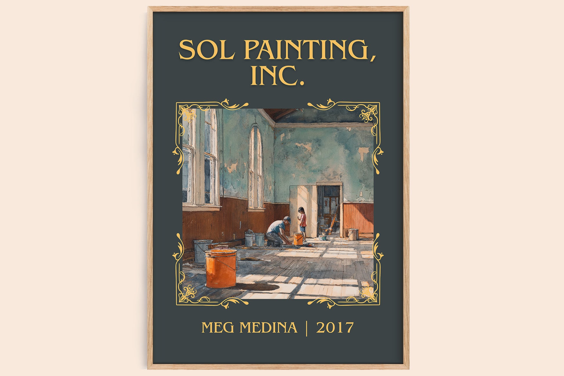 Sol Painting, Inc classic book art book poster by Meg Madina – framed literary art print