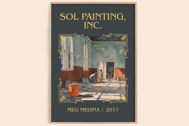 Sol Painting, Inc classic book art book poster by Meg Madina – framed literary art print
