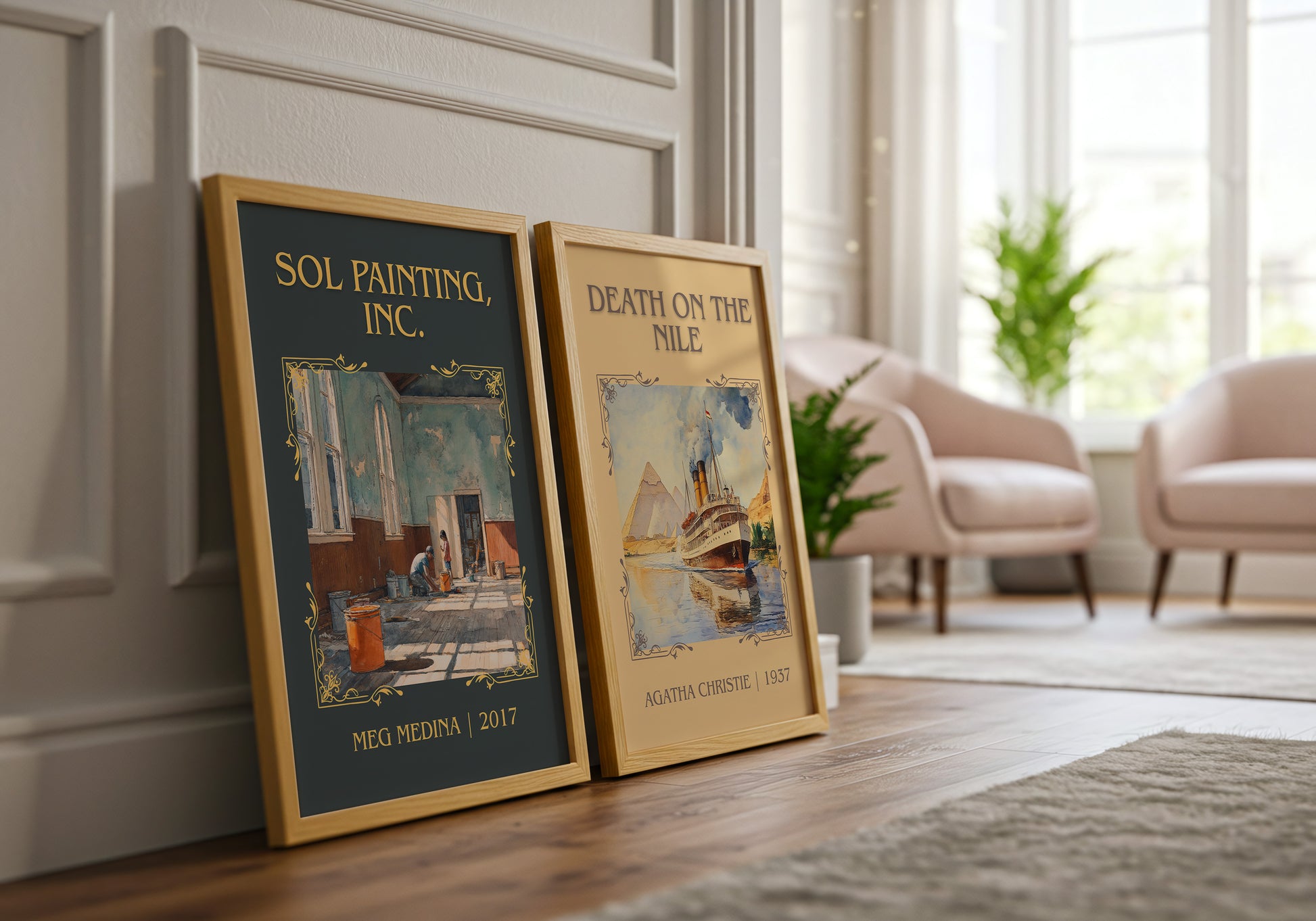 Sol Painting, Inc classic book art print framed by window – literary home decor
