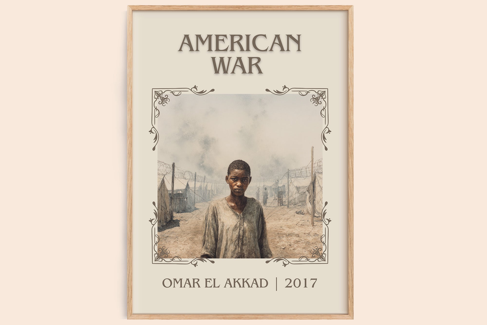 American War classic book art book poster by Omar El Akkad – framed literary art print