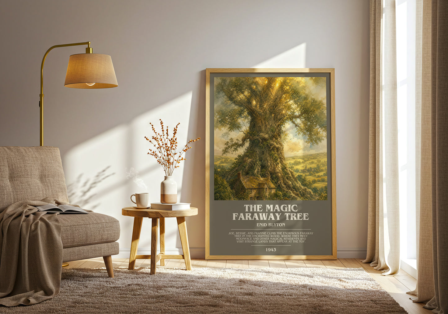 The Magic Faraway Tree bookish print on bookshelf – Enid Blyton fan gift