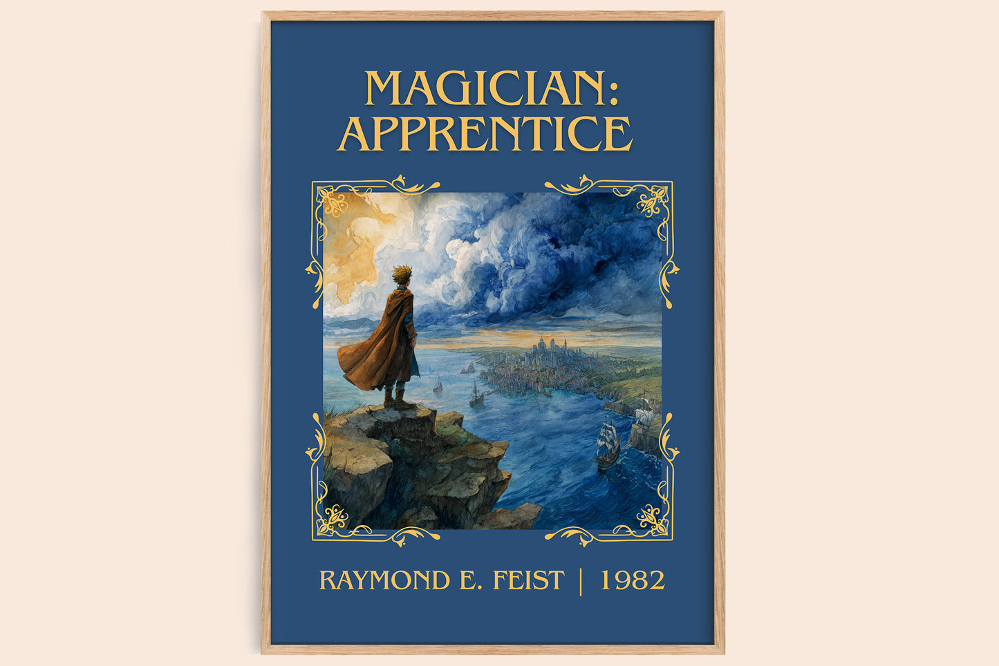 Magician: Apprentice classic book art book poster by Raymond E. Feist – framed literary art print