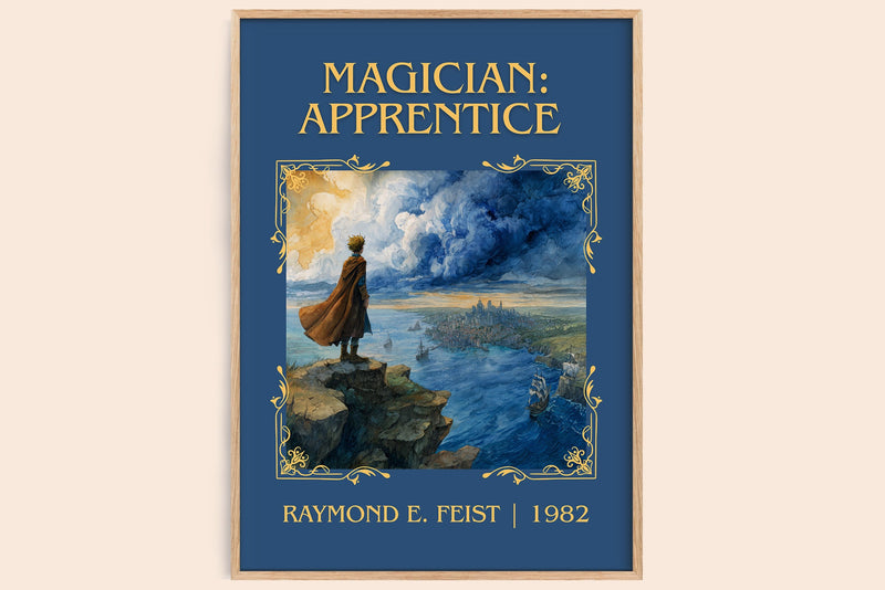 Magician: Apprentice classic book art book poster by Raymond E. Feist – framed literary art print
