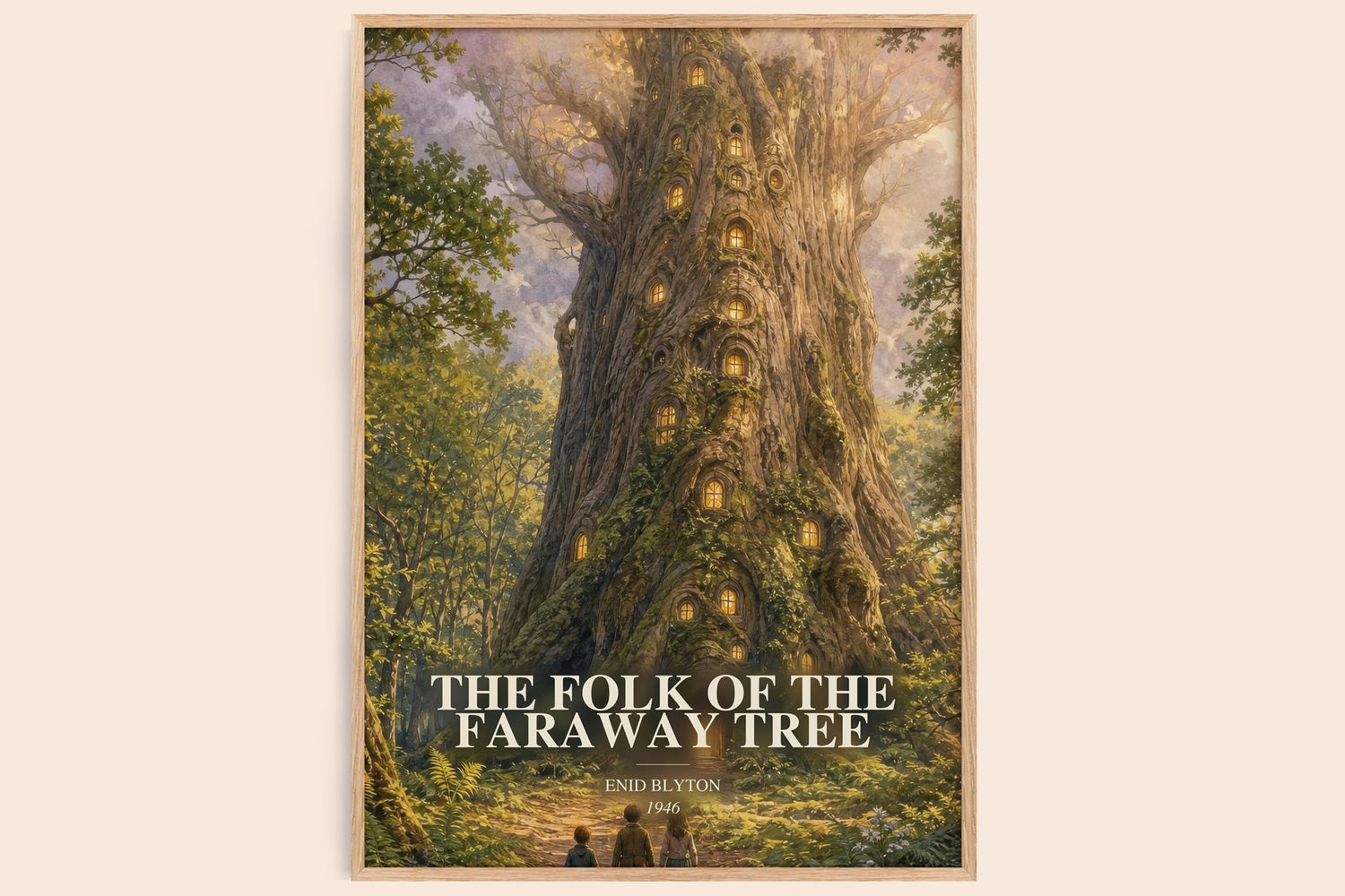The Folk Of The Faraway Tree watercolour book poster by Enid Blyton – framed literary art print