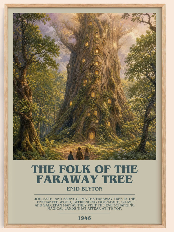 The Folk Of The Faraway Tree bookish book poster by Enid Blyton – framed literary art print