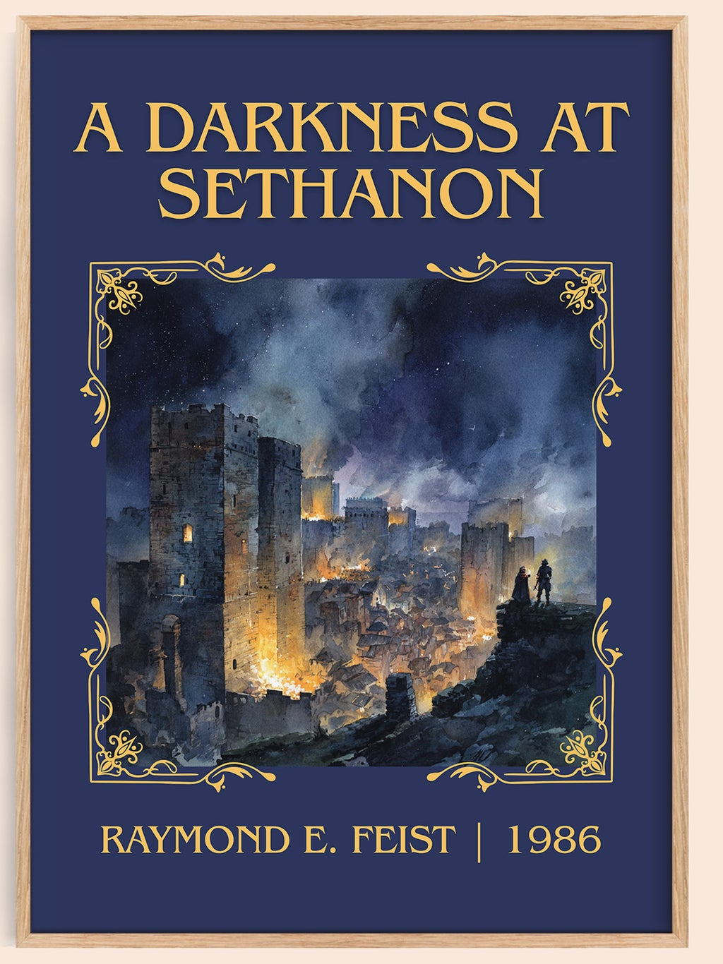 A Darkness at Sethanon classic book art book poster by Raymond E. Feist – framed literary art print