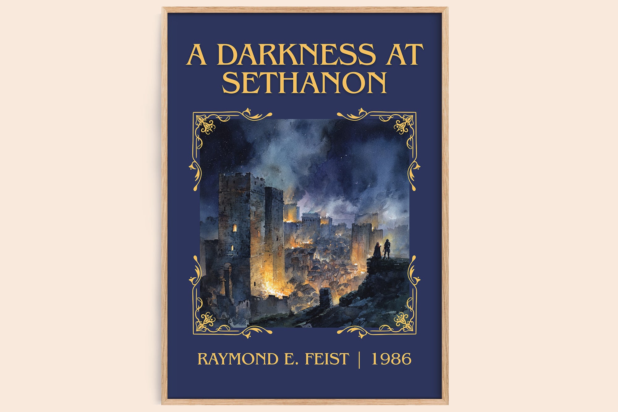 A Darkness at Sethanon classic book art book poster by Raymond E. Feist – framed literary art print