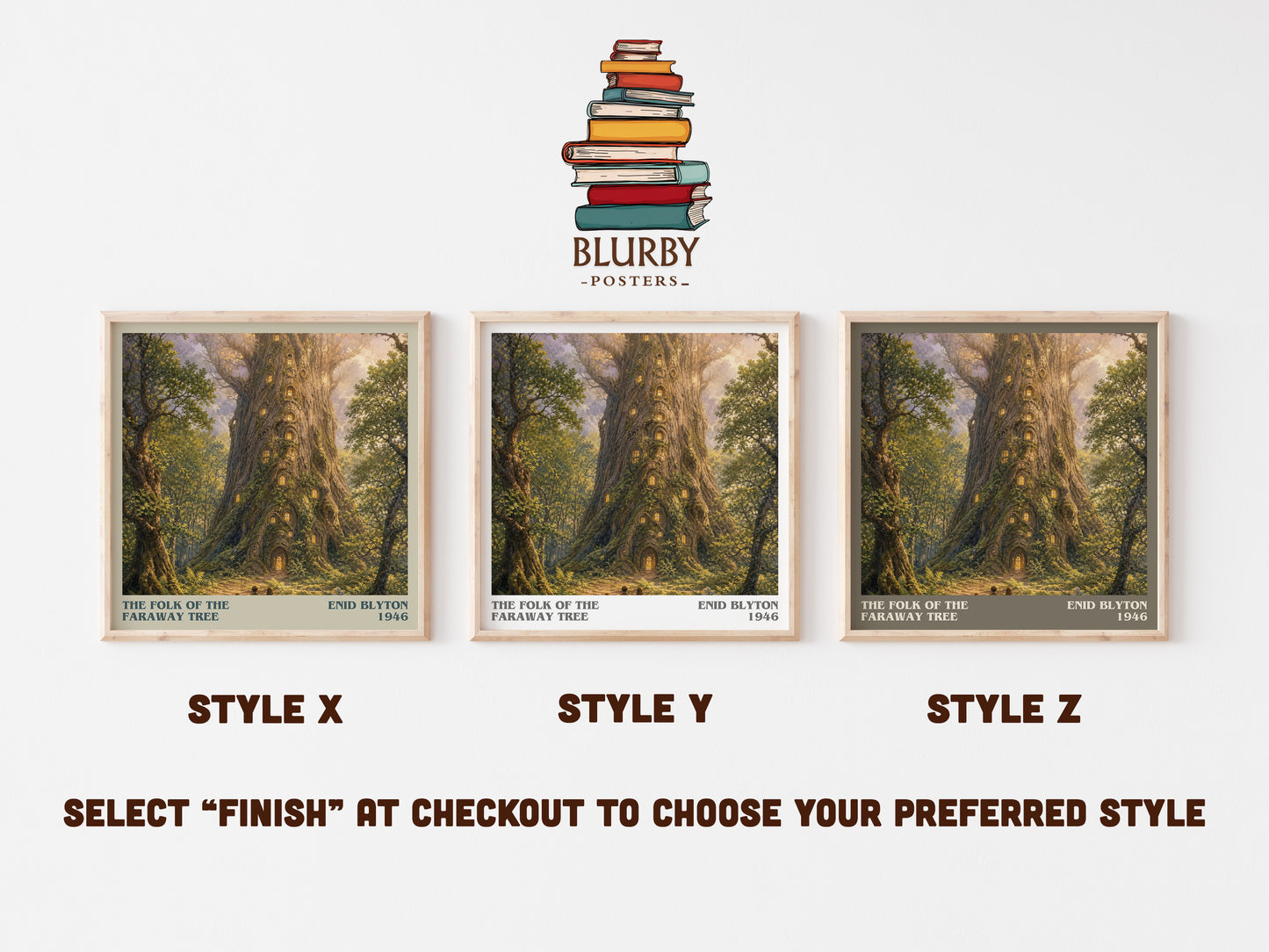 The Folk Of The Faraway Tree literary print in frame leaning in hallway – childrens wall art