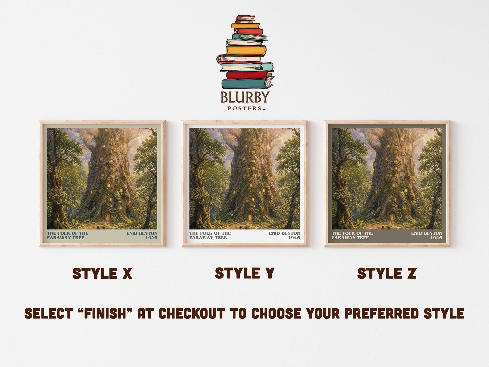 The Folk Of The Faraway Tree literary print in frame leaning in hallway – childrens wall art