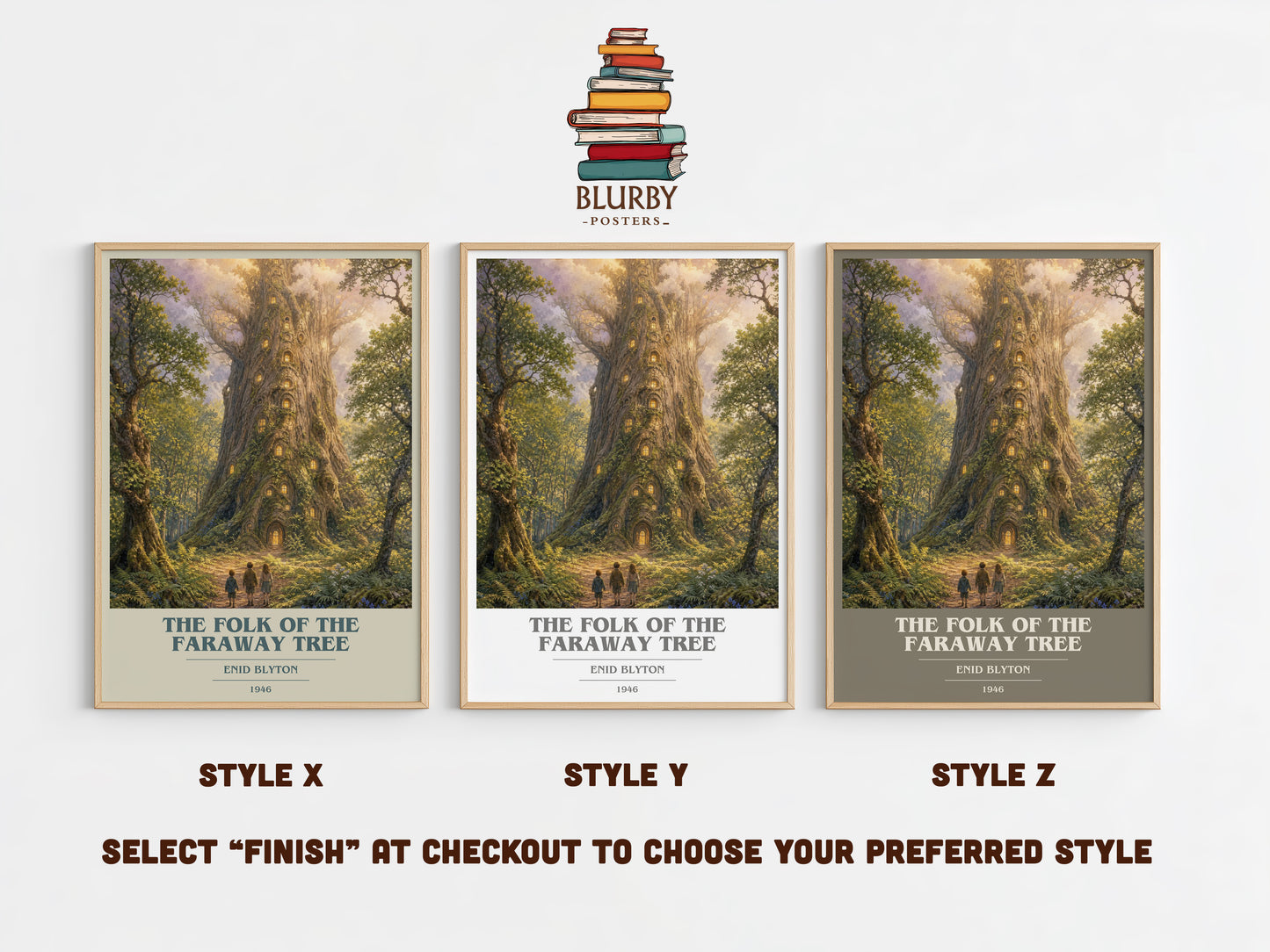 The Folk Of The Faraway Tree book cover print in frame leaning in hallway – childrens wall art