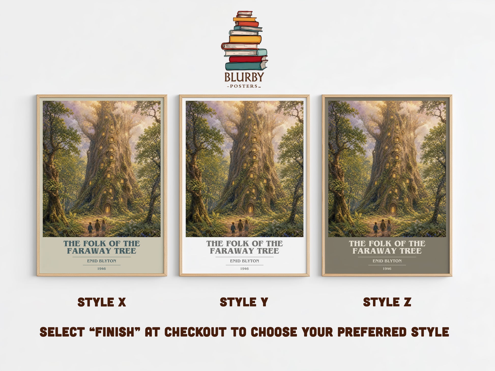 The Folk Of The Faraway Tree book cover print in frame leaning in hallway – childrens wall art