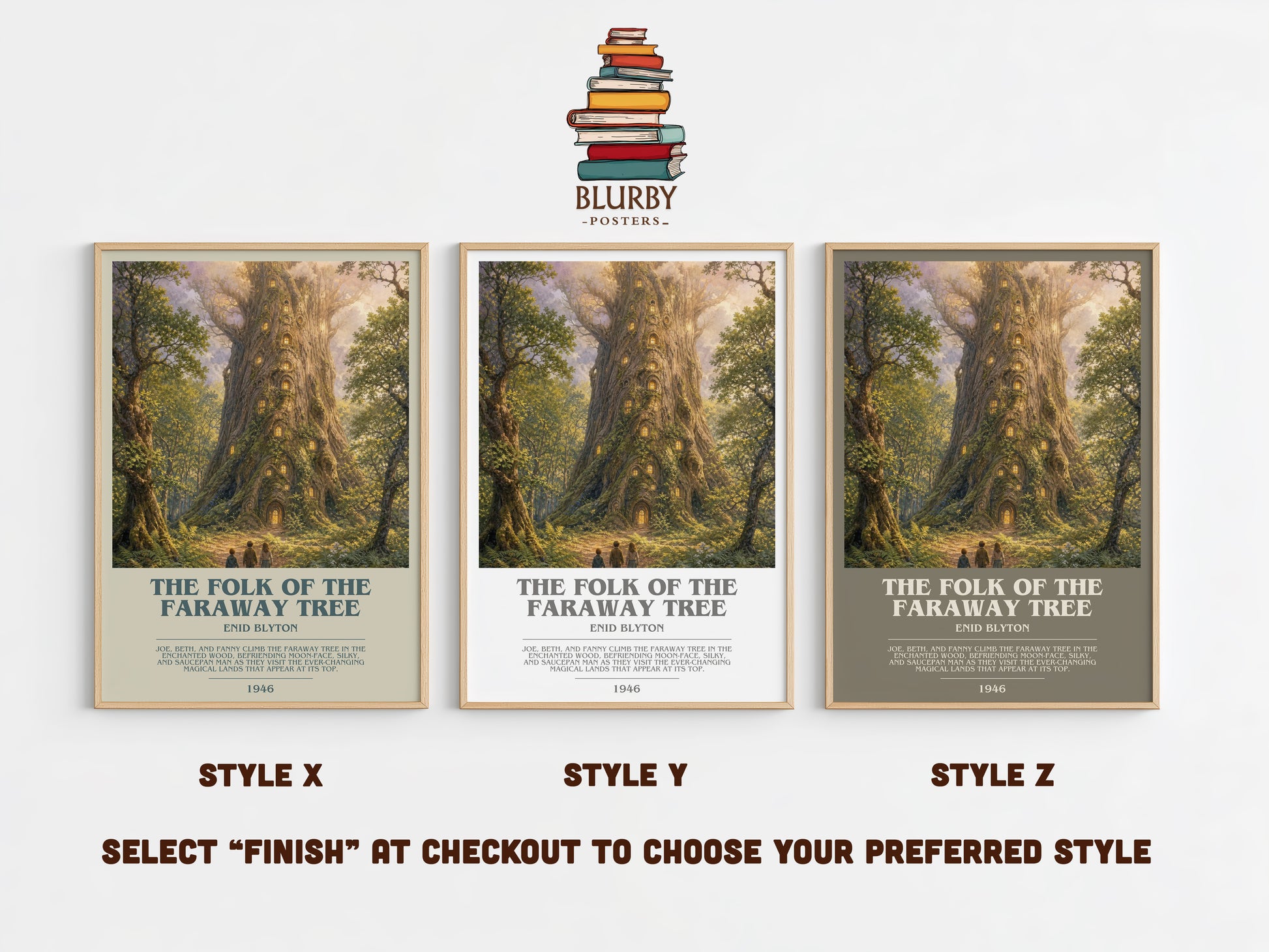 The Folk Of The Faraway Tree bookish print in frame leaning in hallway – childrens wall art