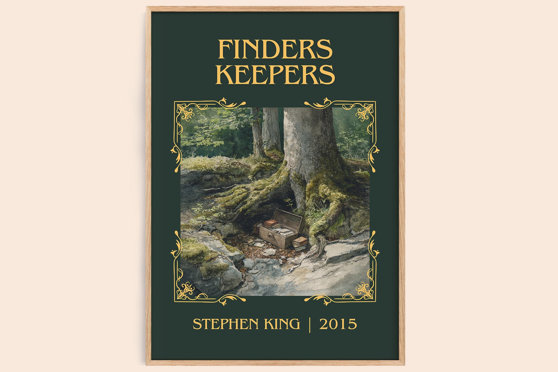 Finders Keepers classic book art book poster by Stephen King – framed literary art print