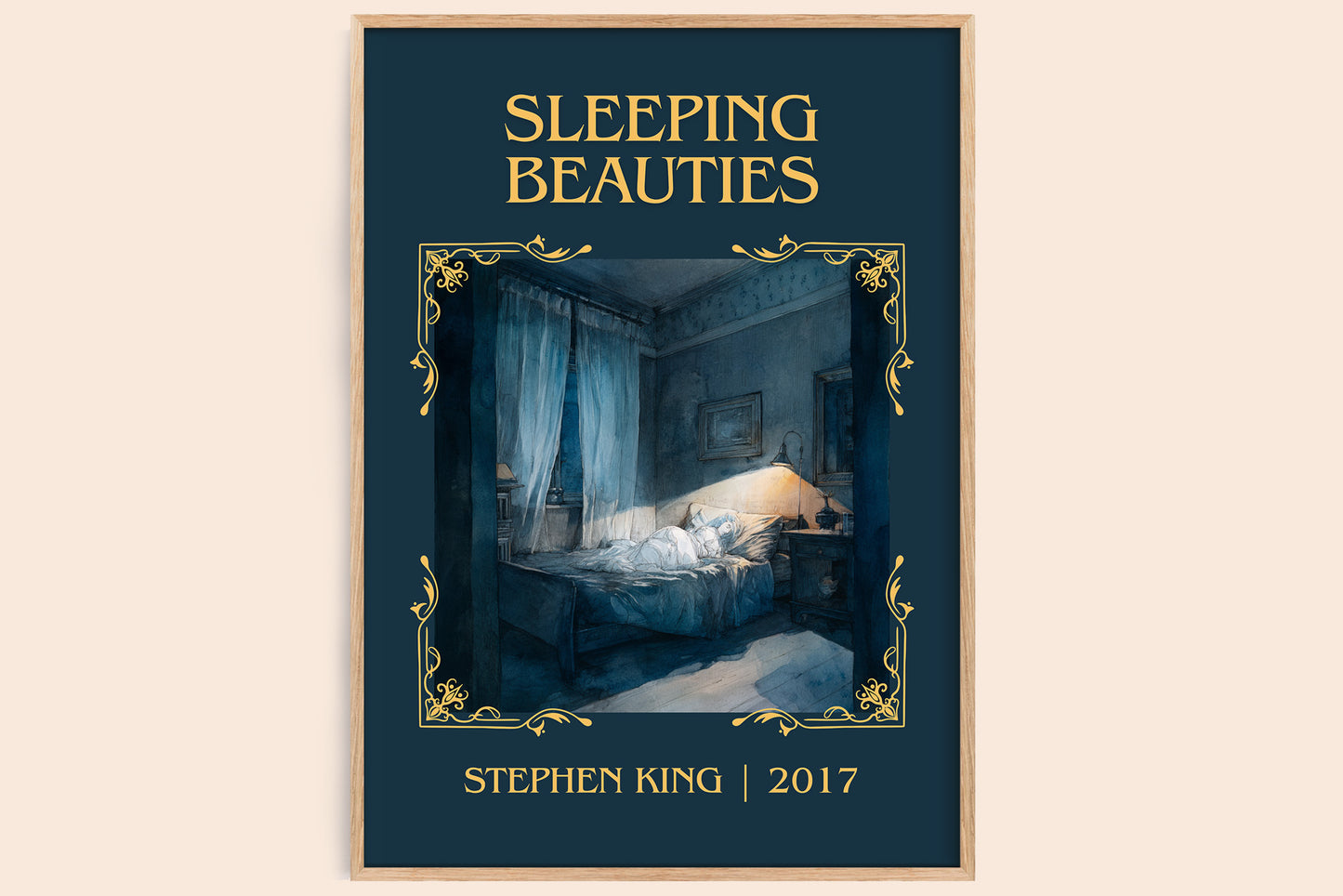 Sleeping Beauties classic book art book poster by Stephen King – framed literary art print