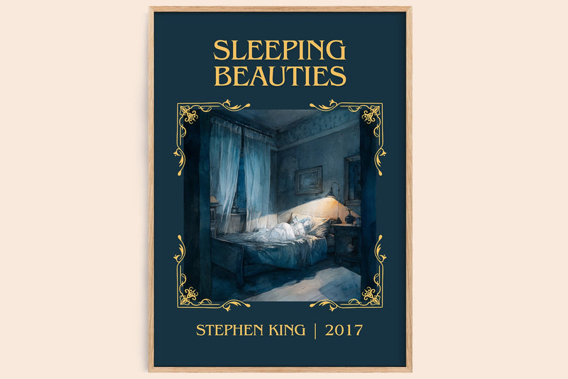 Sleeping Beauties classic book art book poster by Stephen King – framed literary art print