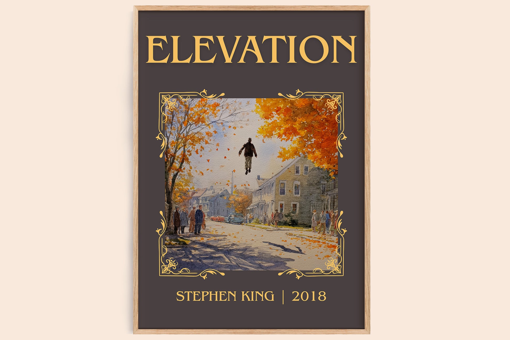 Elevation classic book art book poster by Stephen King – framed literary art print