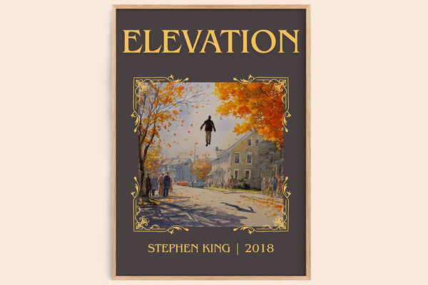 Elevation classic book art book poster by Stephen King – framed literary art print