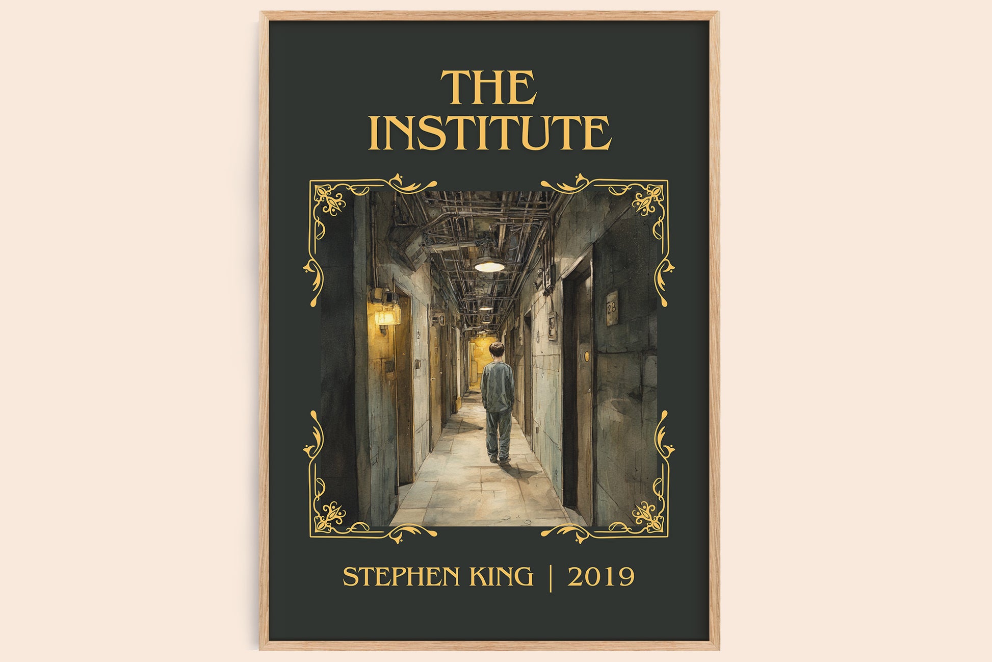 The Institute classic book art book poster by Stephen King – framed literary art print