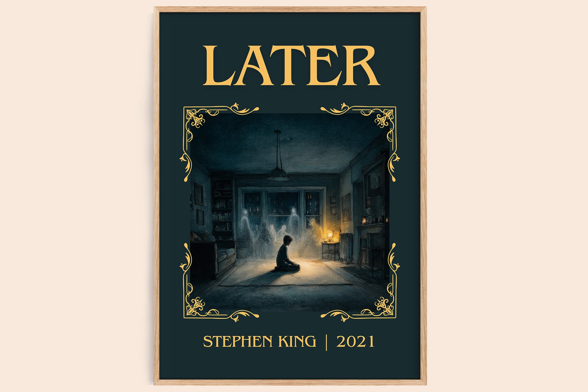 Later classic book art book poster by Stephen King – framed literary art print