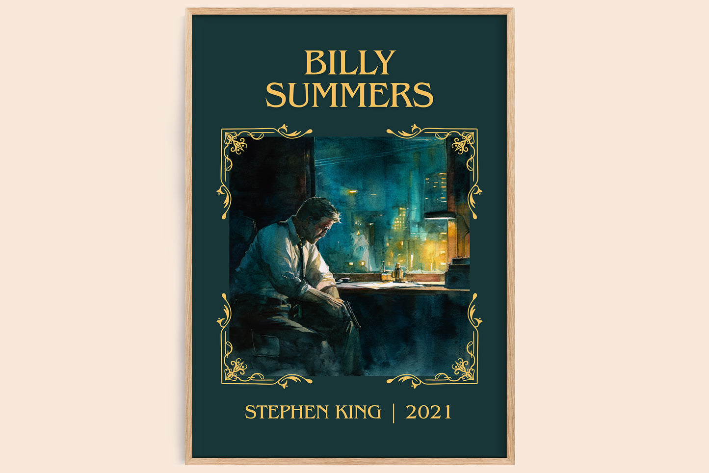 Billy Summers classic book art book poster by Stephen King – framed literary art print