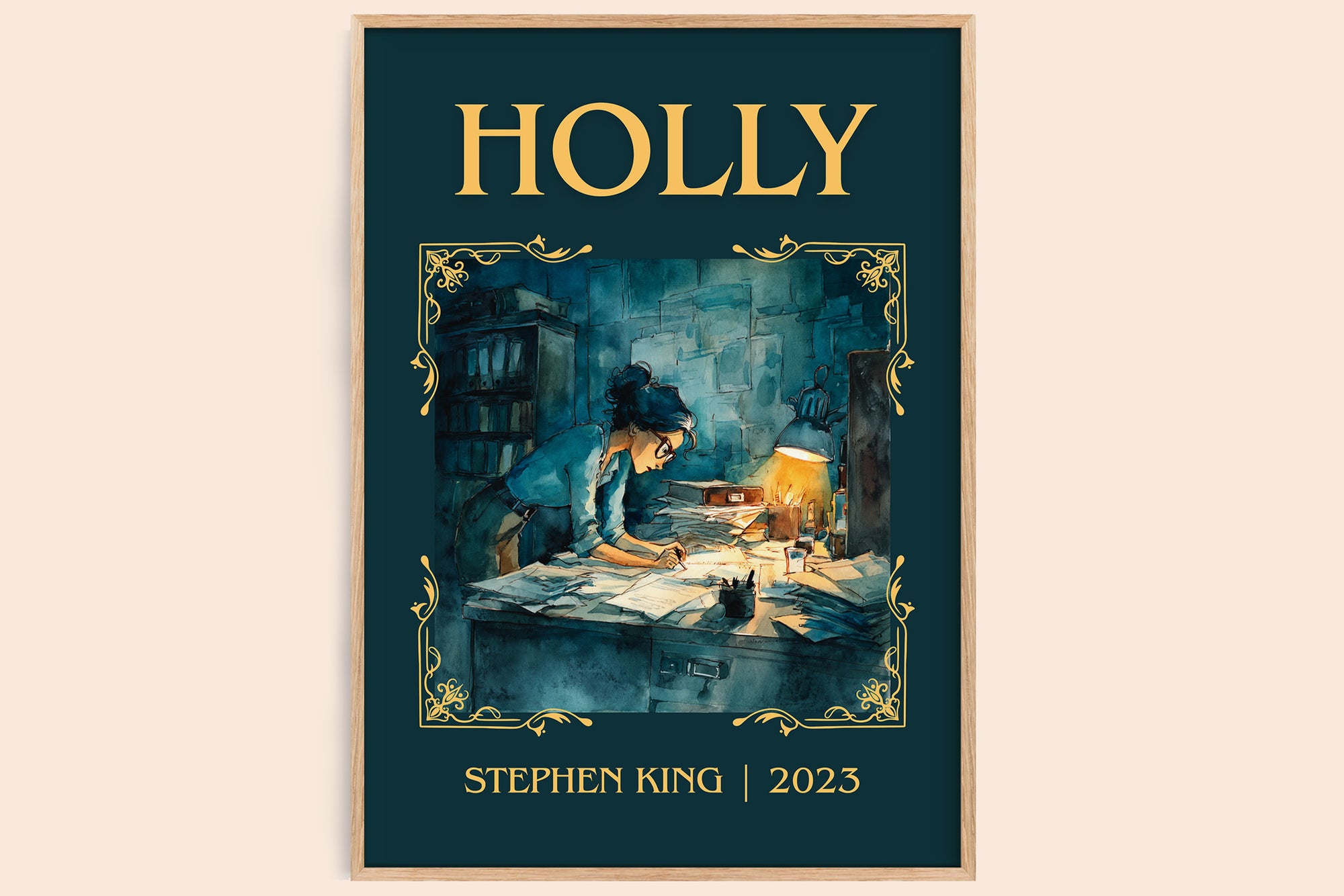 Holly classic book art book poster by Stephen King – framed literary art print