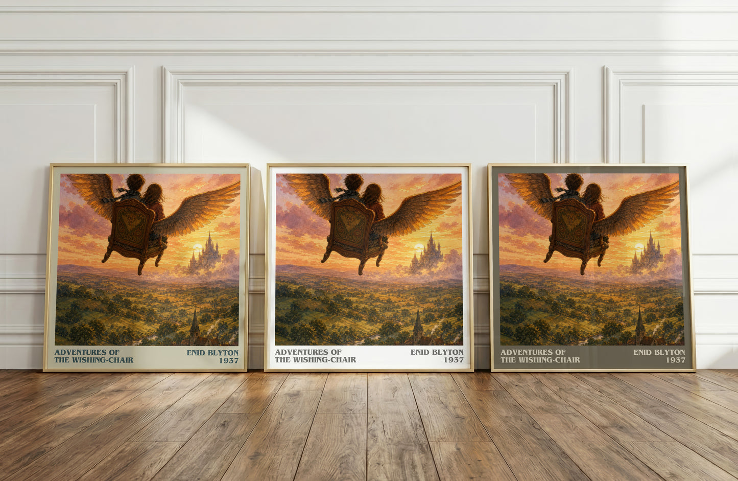 Adventures Of The Wishing-Chair literary art print colour and style options – Enid Blyton book art