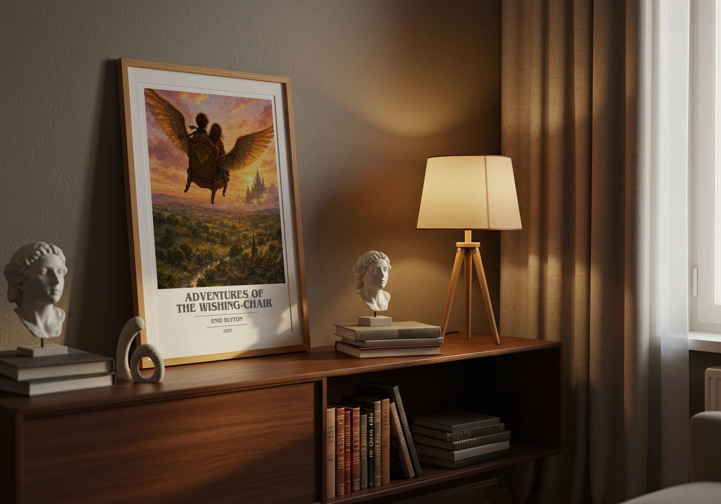 Adventures Of The Wishing-Chair book cover book poster framed on wall – childrens wall art