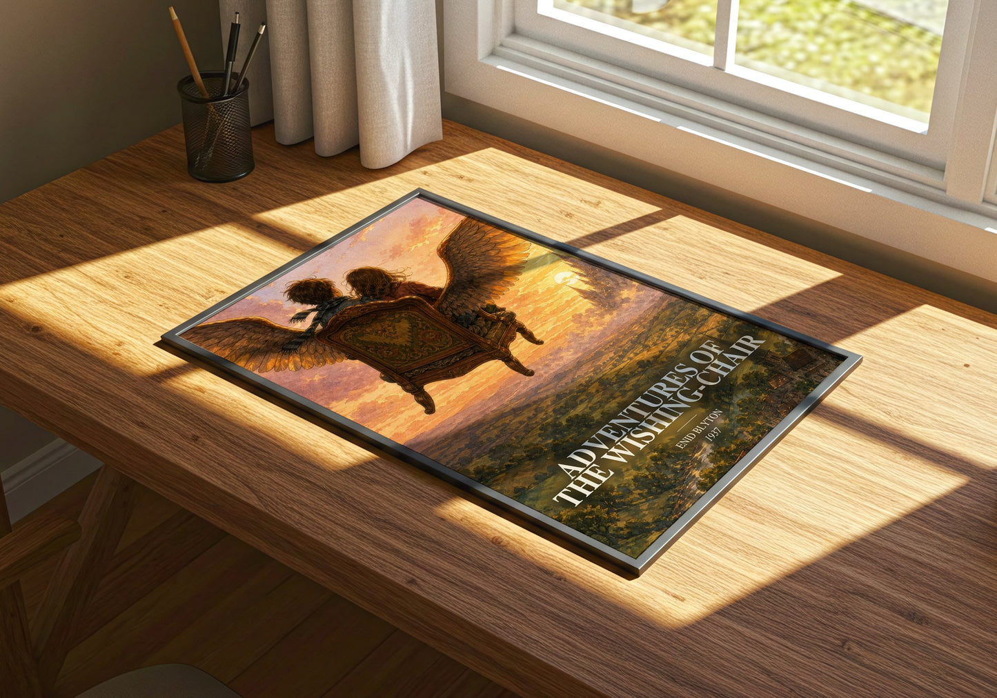 Adventures Of The Wishing-Chair watercolour book poster framed on wall – childrens wall art
