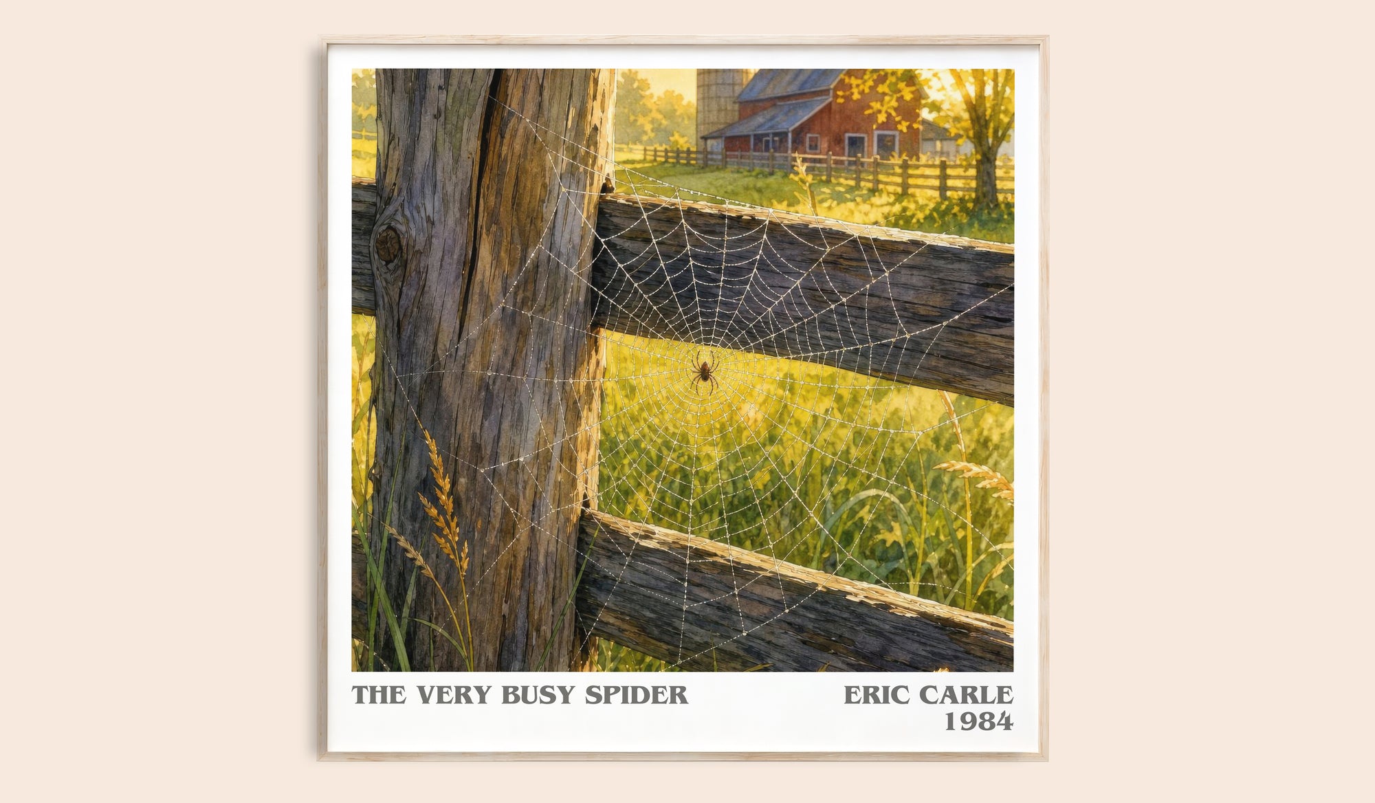 The Very Busy Spider literary book poster by Eric Carle – framed literary art print
